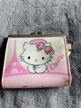 Hello Charmmy Kitty Sanrio 
Pink and White Girls' Coin Purse with Paris Motif